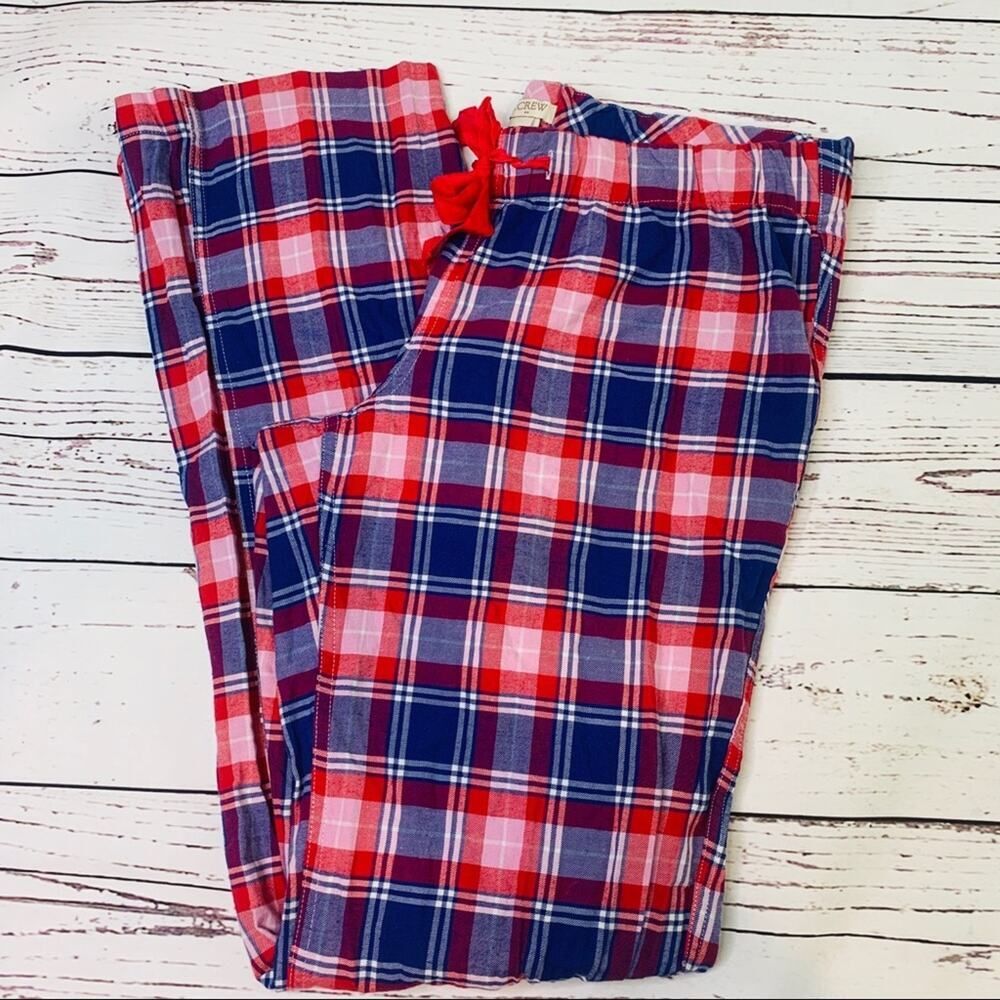 J.Crew pajama pants plaid red blue white cotton